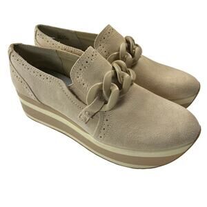 Dolce Vita Jhenee Platform Slip On Suede Sneaker Shoes Taupe Size 8.5M